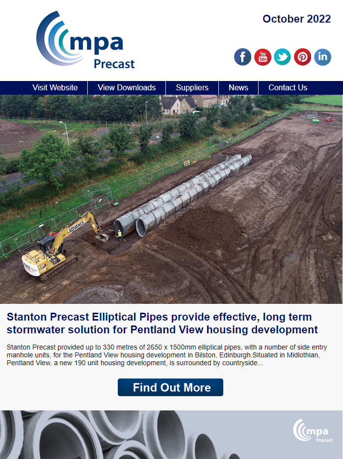 Stanton Precast Elliptical Pipes provide effective, long term stormwater solution for Pentland View housing development
